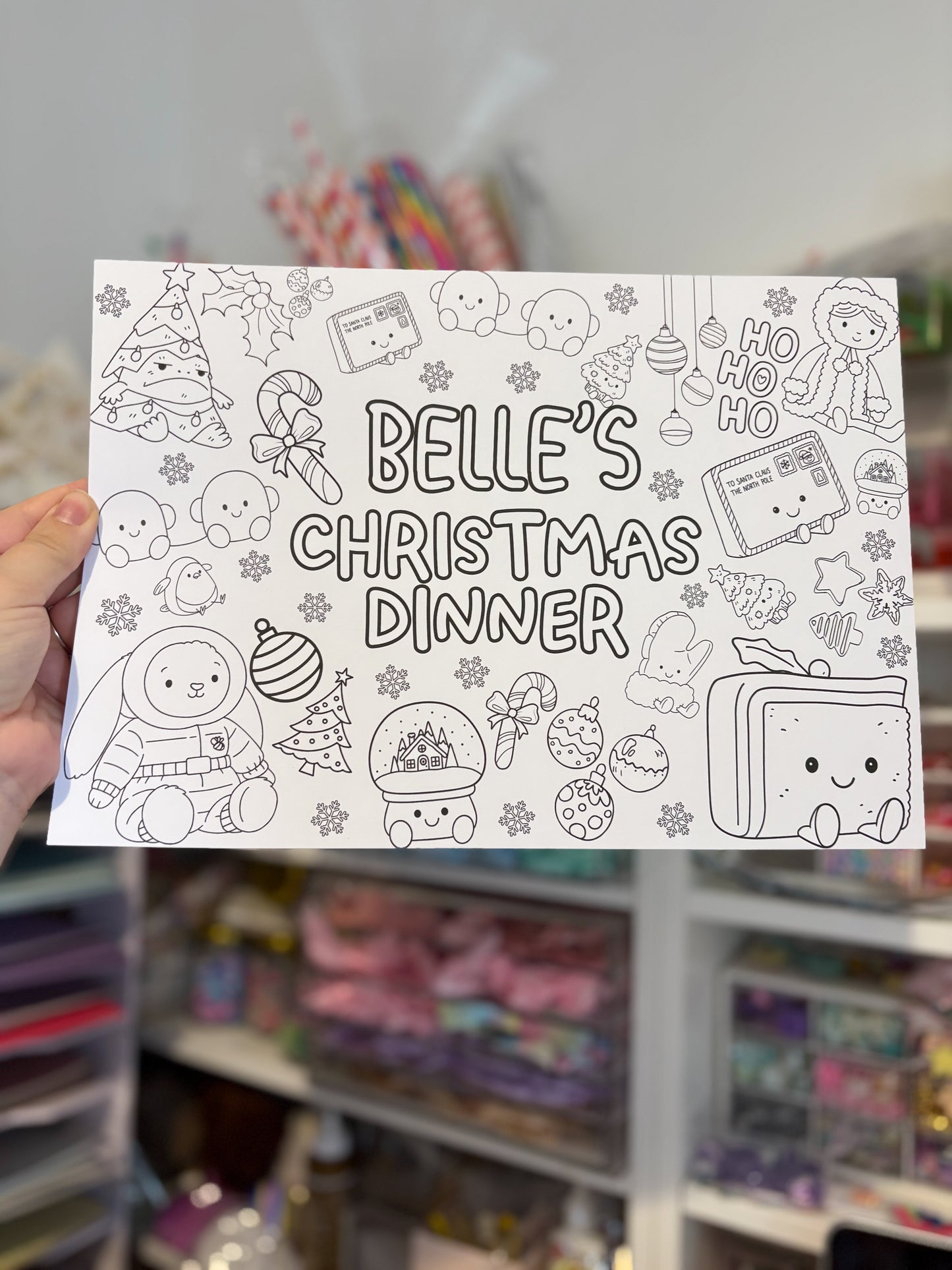 Christmas Jelly C Colouring Placemat