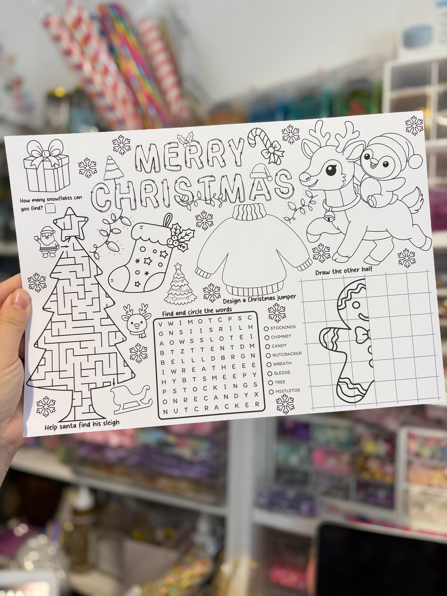 Christmas Activity Colouring Sheet Placemat