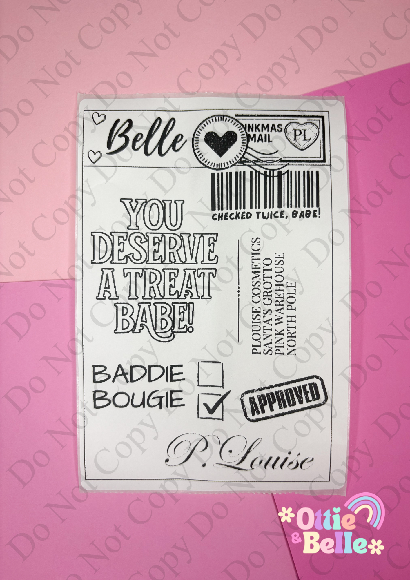 Pinkmas Postage Labels