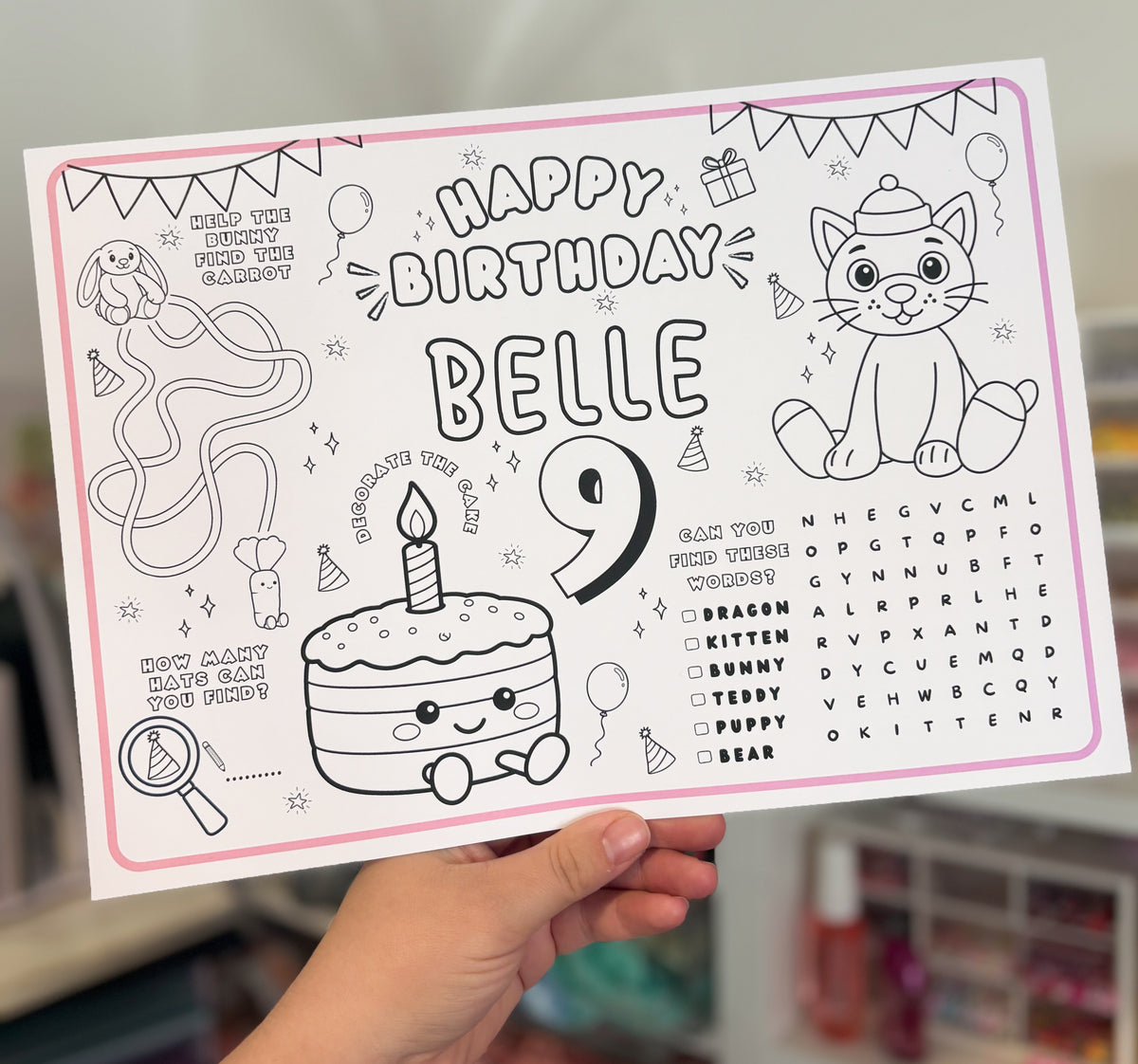 Jelly C Colouring Placemat