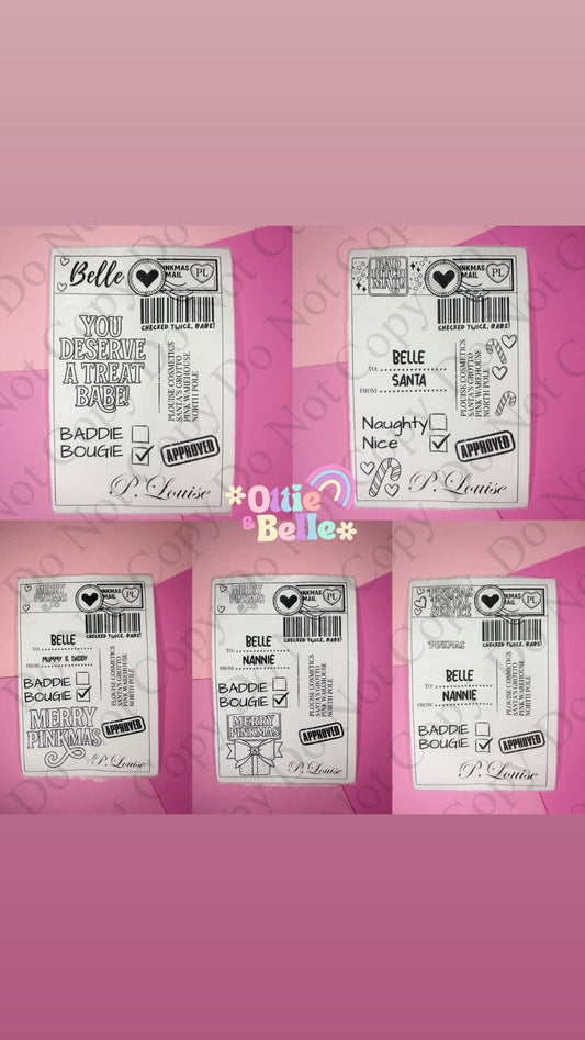 Pinkmas Postage Labels