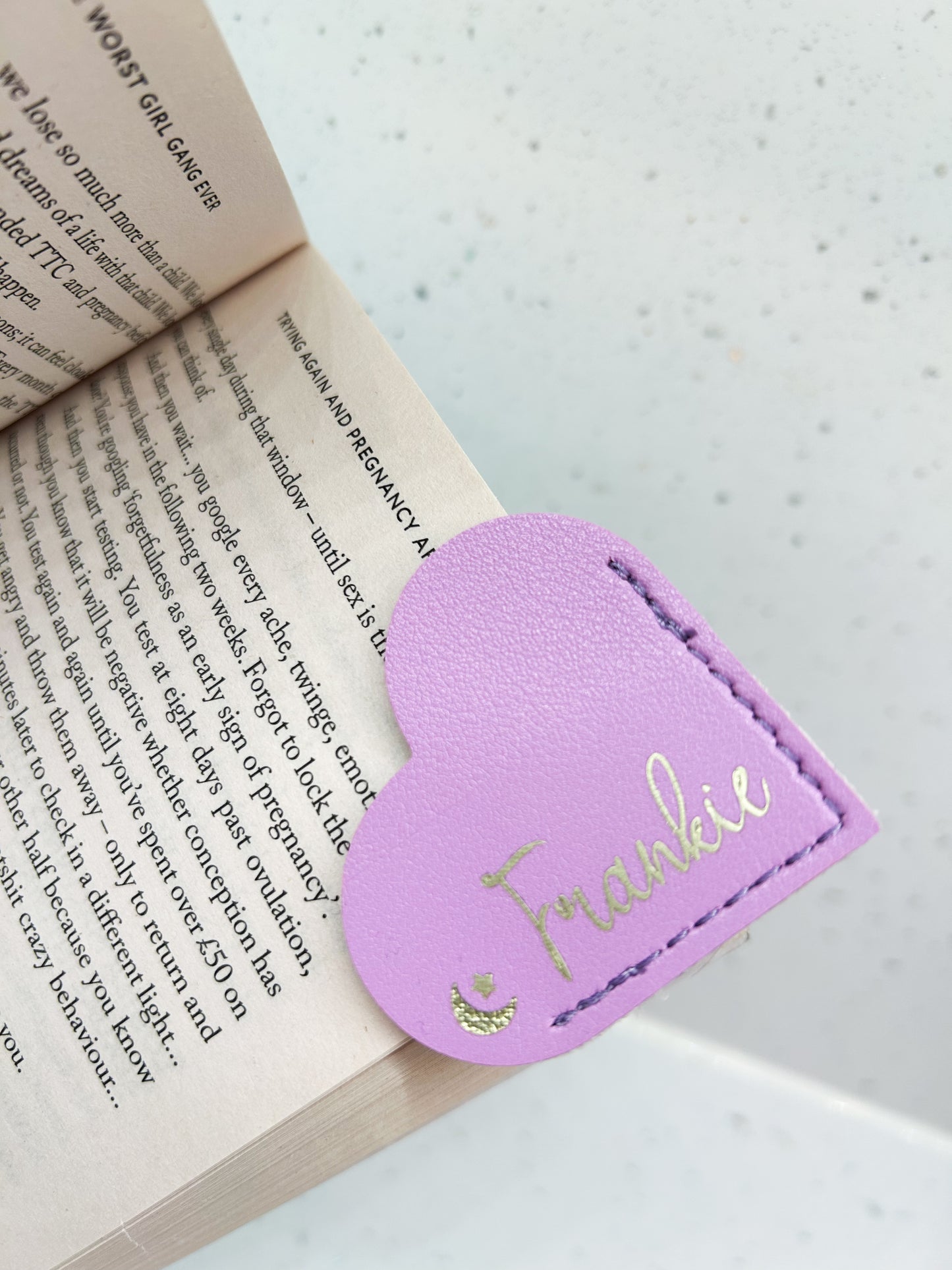 Faux Leather Heart Bookmarks