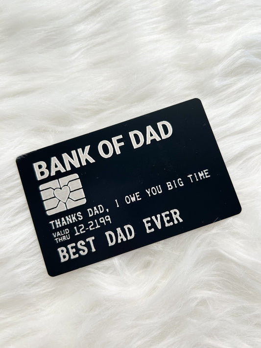 Bank of Dad Wallet Insert
