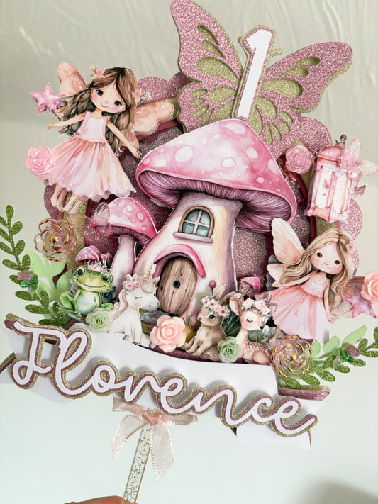 Fairy Woodland Cake Topper | Birthday Party | Personalised
