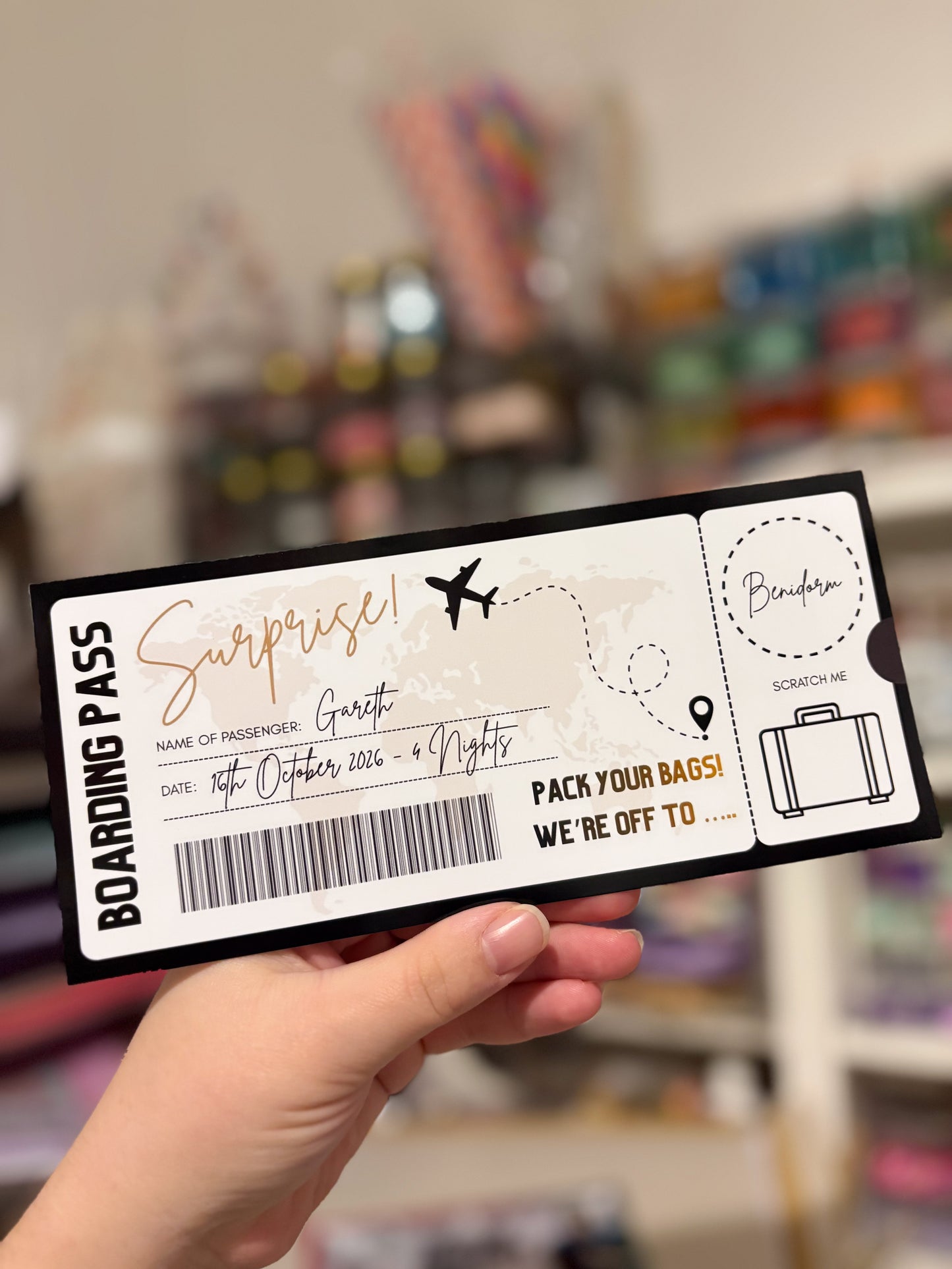 Personalised Surprise Boarding Pass Ticket