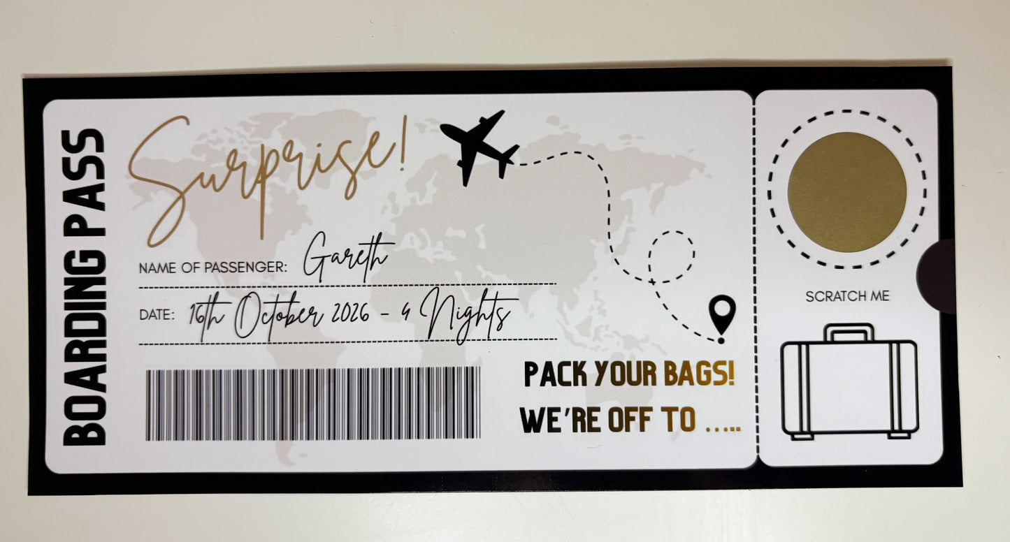Personalised Surprise Boarding Pass Ticket