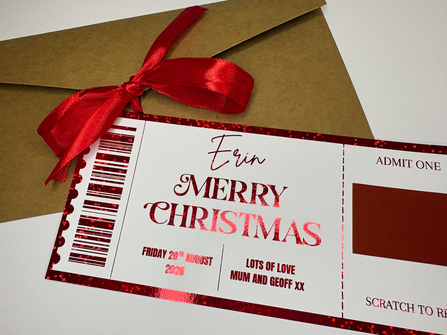 Custom Personalised Foiled Tickets