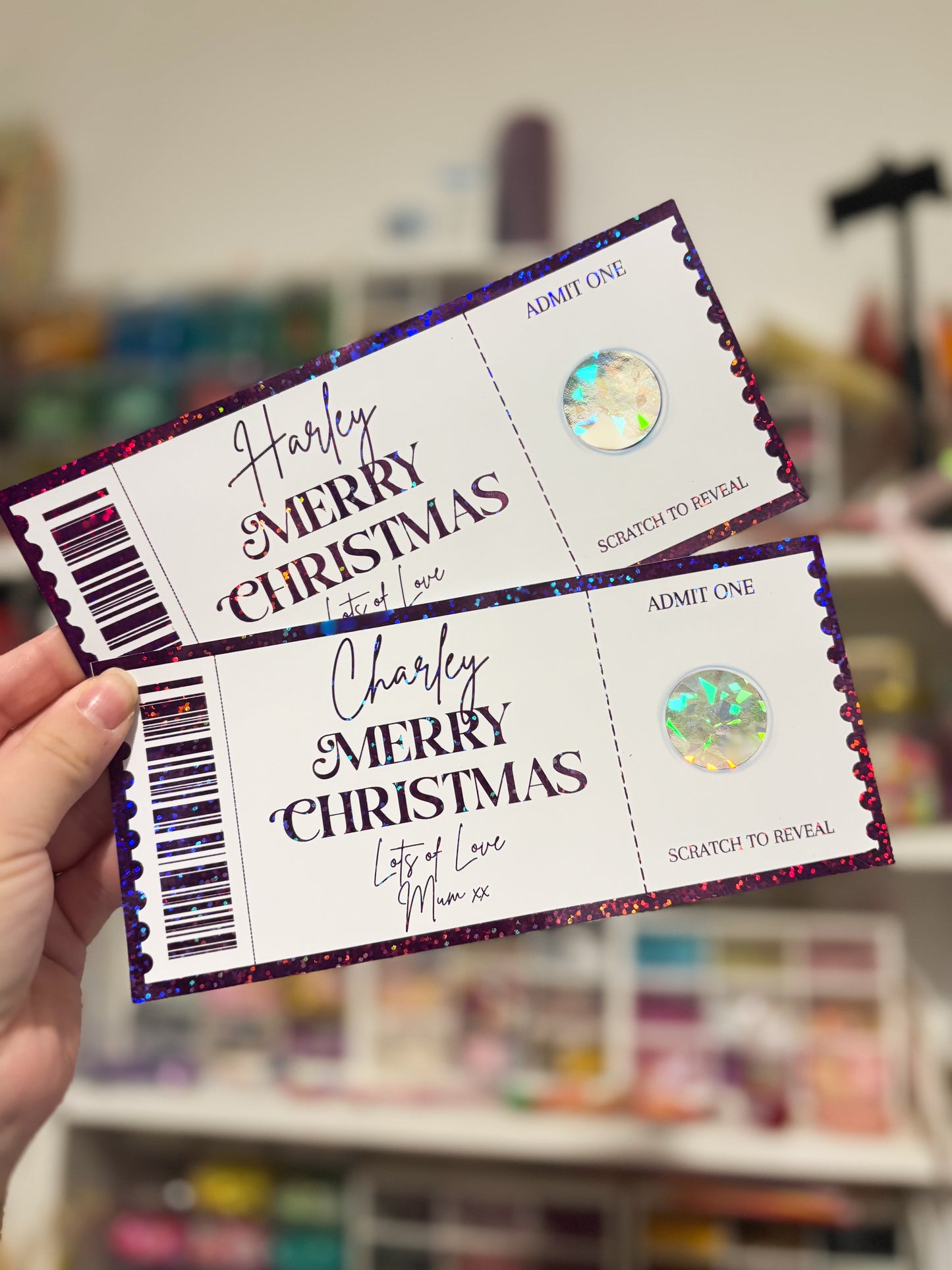 Custom Personalised Foiled Tickets