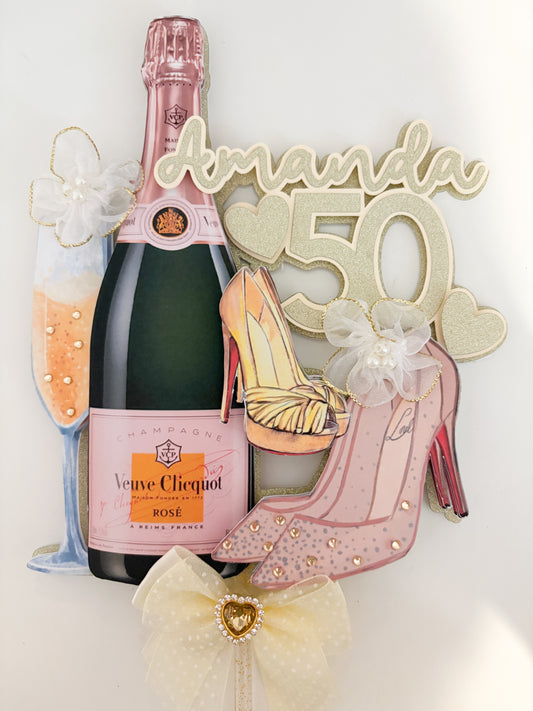 Champagne Glam Cake Topper | Birthday Party | Personalised