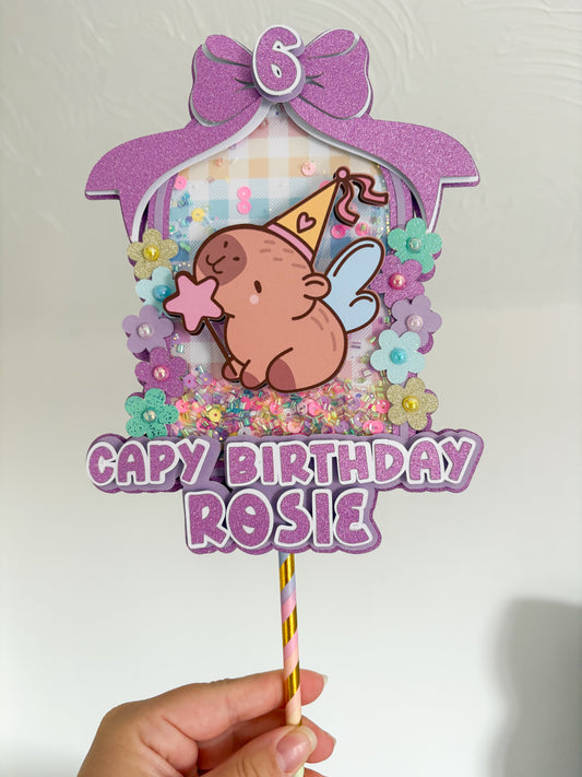 Capybara Cake Topper | Birthday Party | Personalised | Pastel
