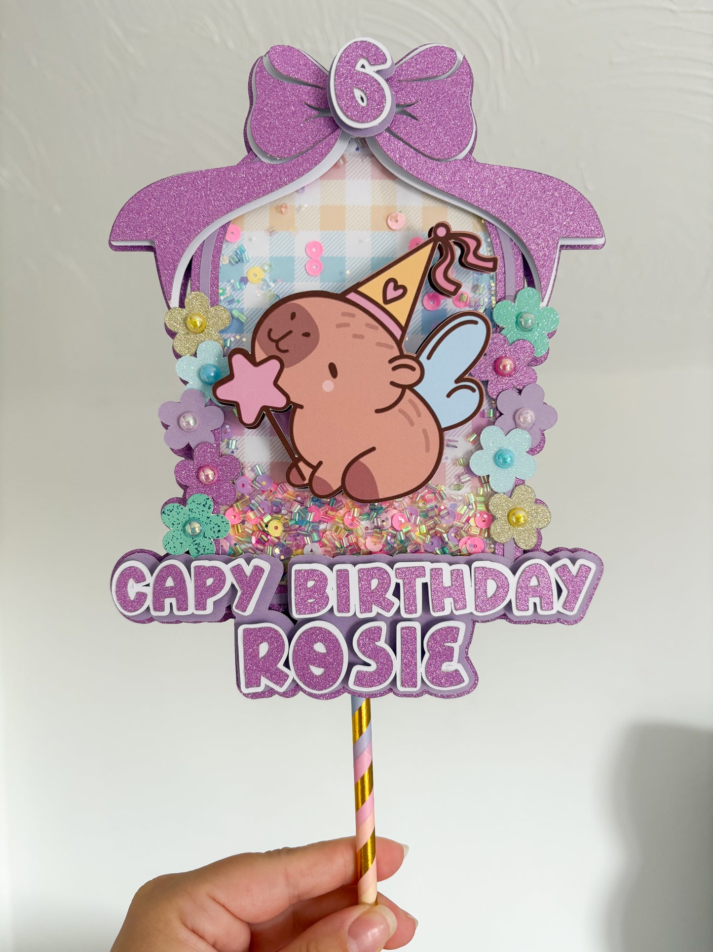 Capybara Cake Topper | Birthday Party | Personalised | Pastel