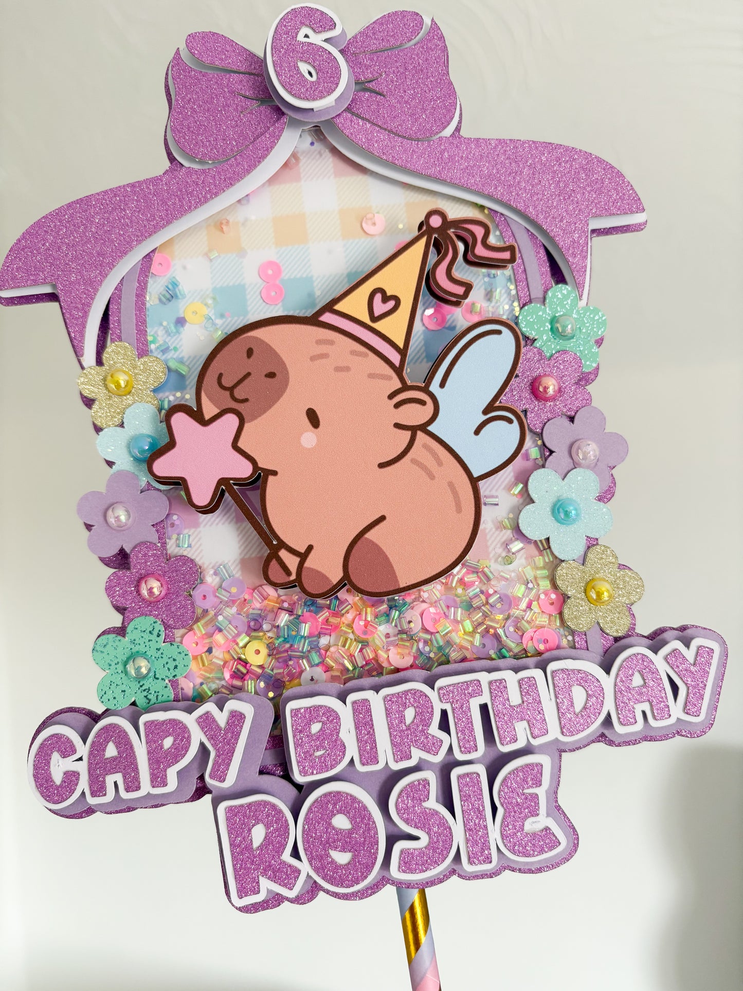 Capybara Cake Topper | Birthday Party | Personalised | Pastel