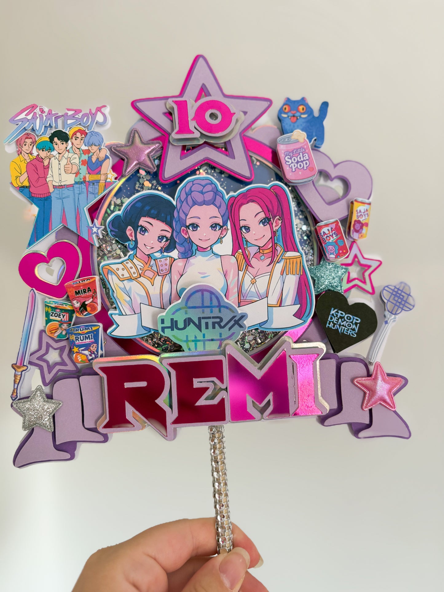 Kpop Demon Hunter Cake Topper | Birthday Party | Personalised | Huntrix