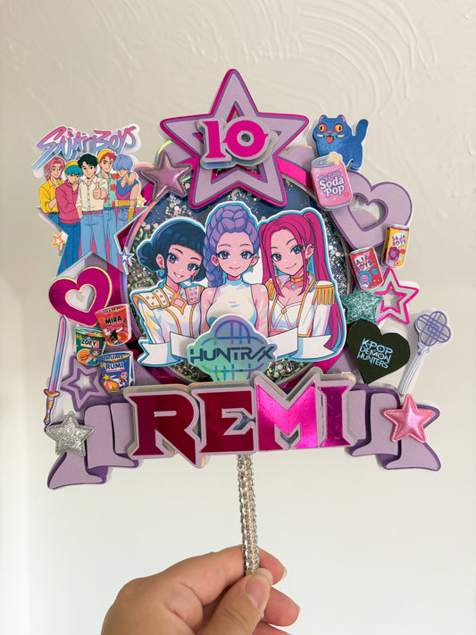 Kpop Demon Hunter Cake Topper | Birthday Party | Personalised | Huntrix