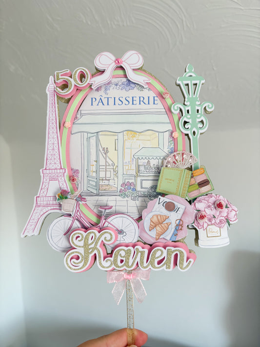 Paris Chic Cake Topper | Birthday Party | Personalised