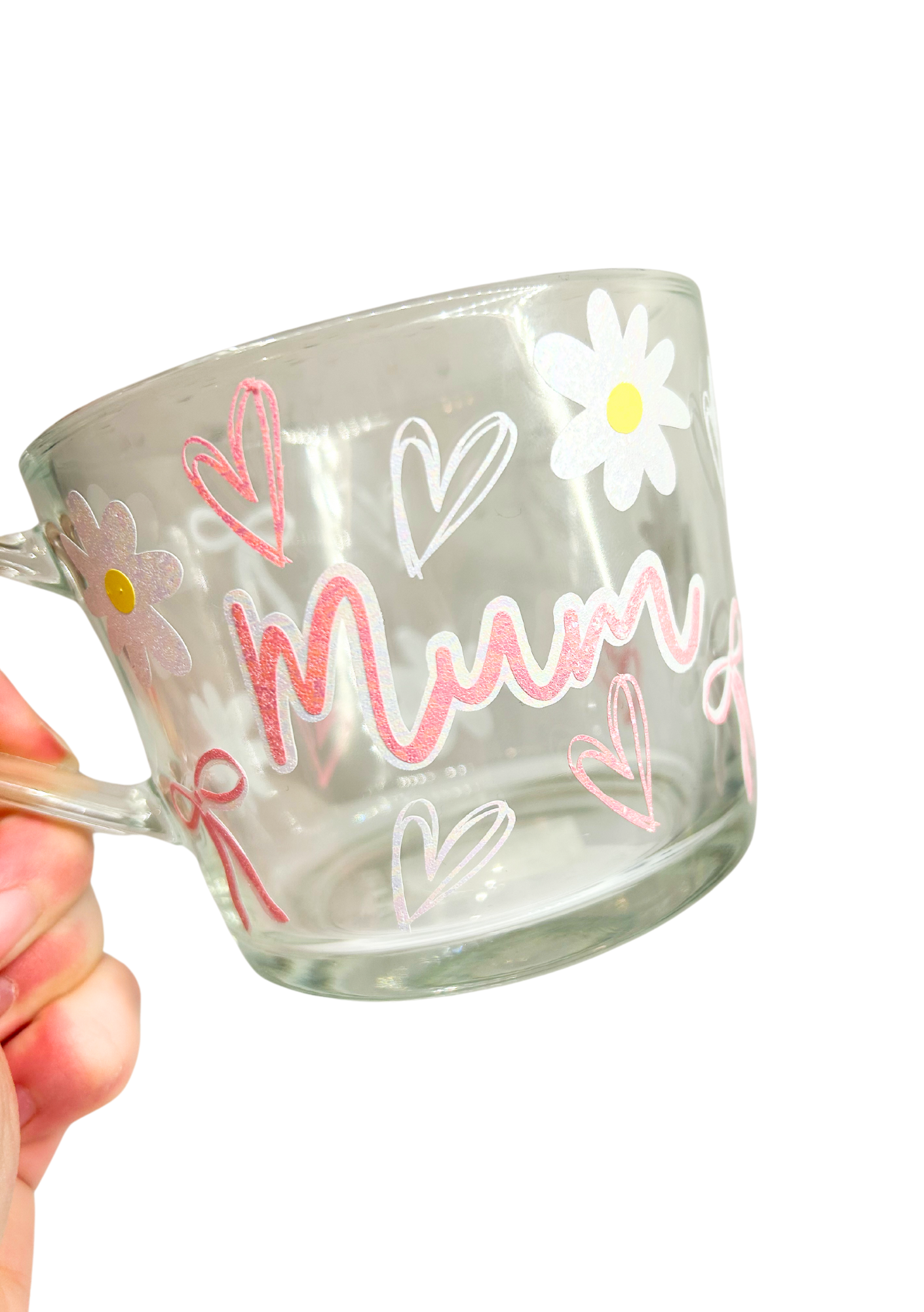 Daisy Bow Glass Mug