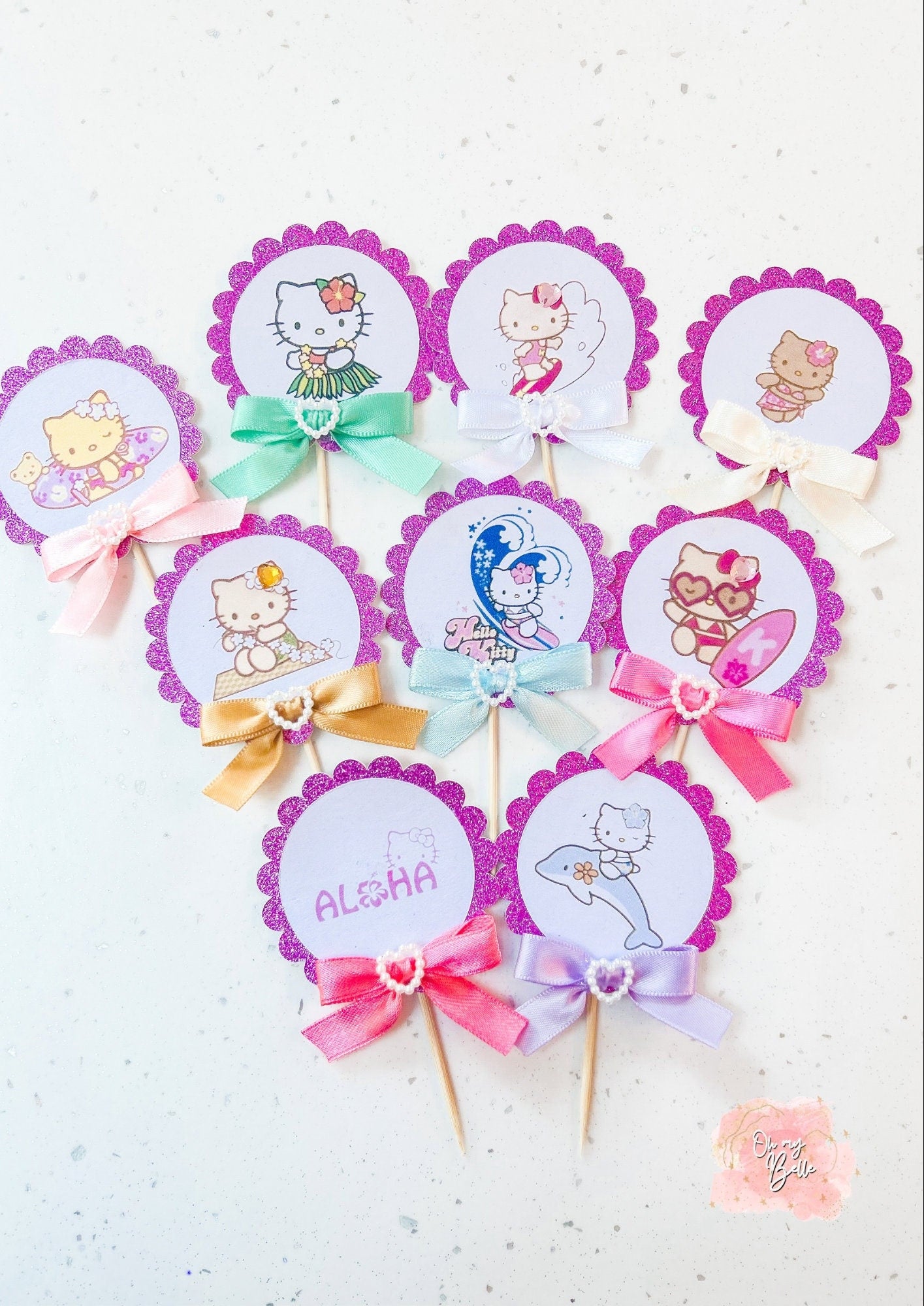 Kitty Personalised Cupcake Toppers