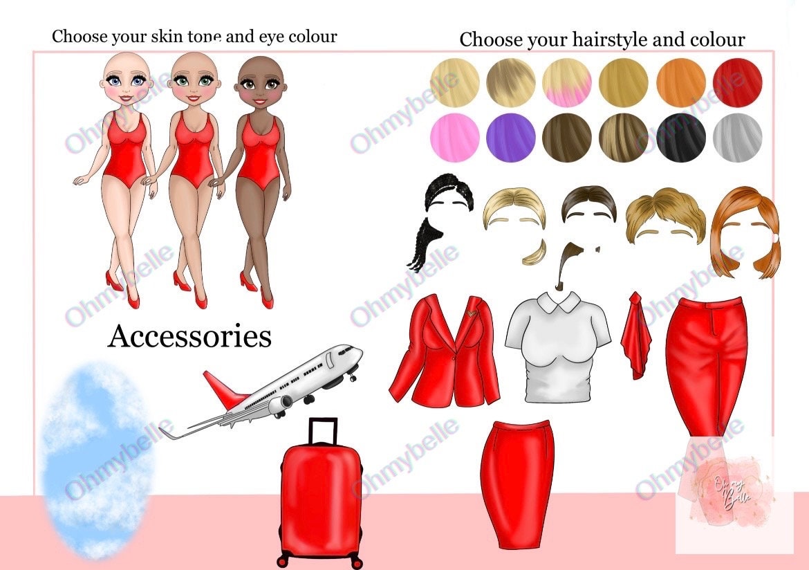 Cabin Crew Flight Attendant Air Hostess New Job Cards