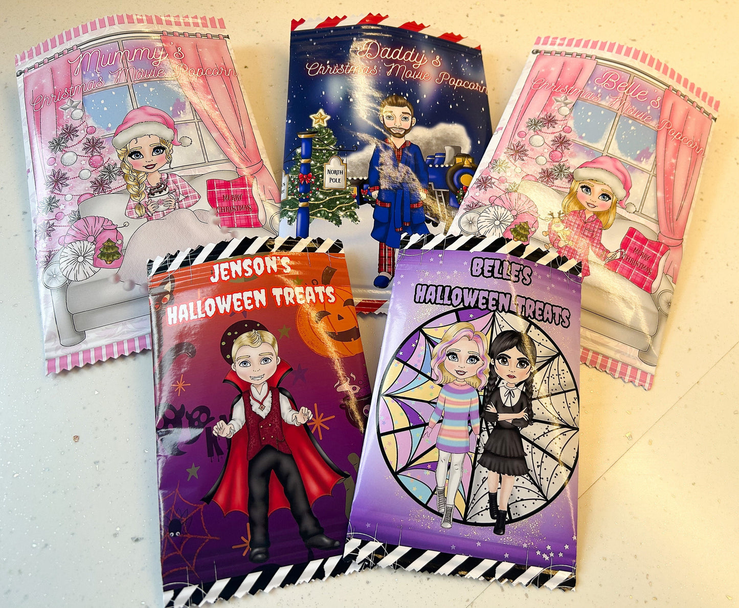 Christmas Treat Bags | Movie | Popcorn | Sweets | Personalised