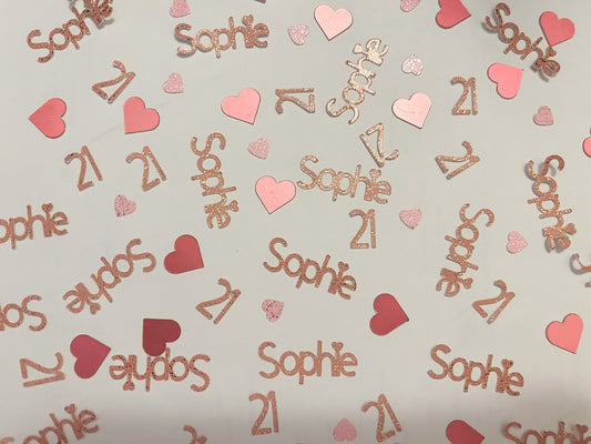 Personalised Confetti / Table Scatter / Name and Age