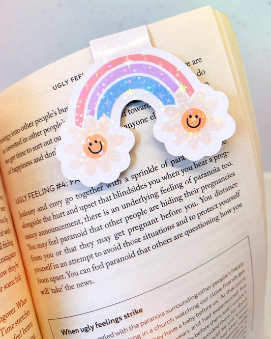 Rainbow Smiley is Booked Magnetic Bookmark