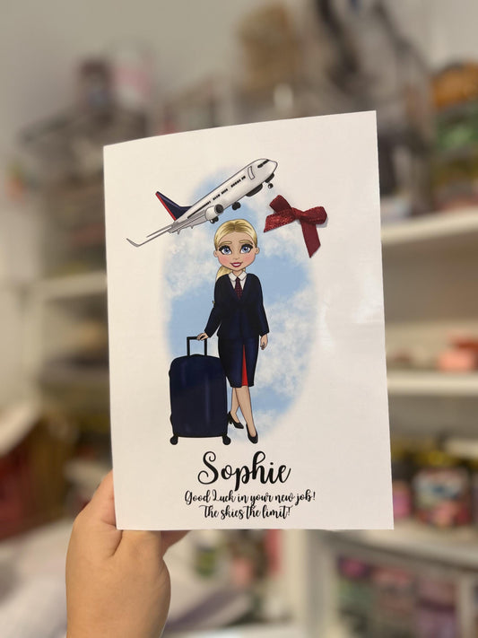 Cabin Crew Flight Attendant Air Hostess New Job Cards
