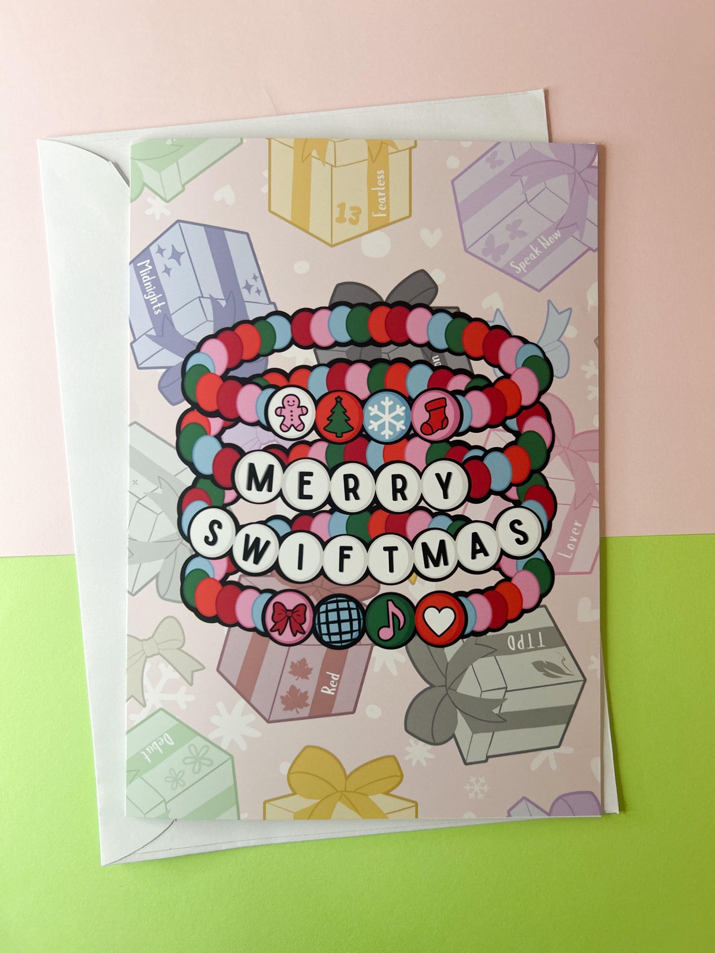 Merry Swiftmas Card | Christmas | Swiftie | Friendship Bracelet