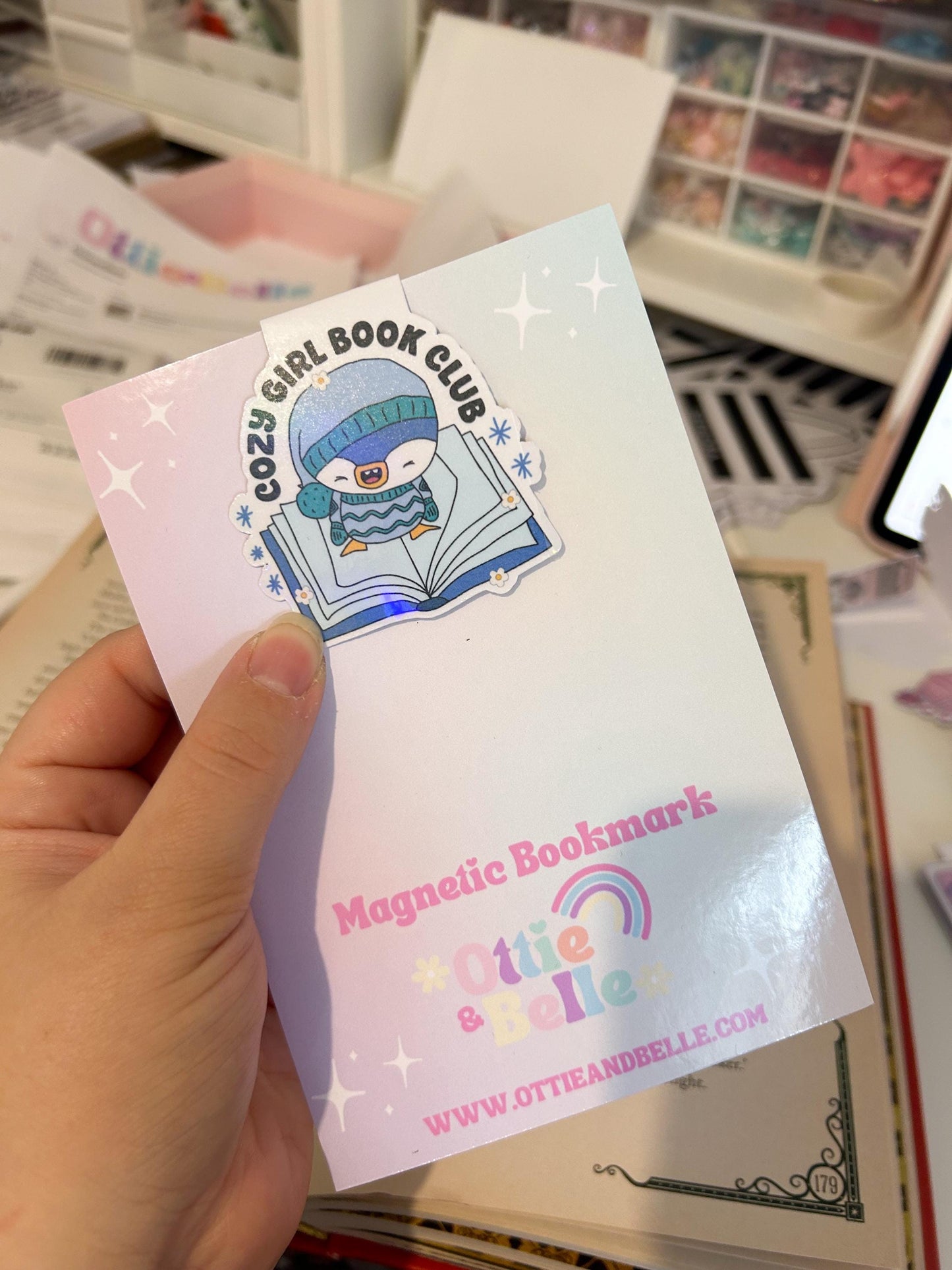 Cute Penguin Magnetic Bookmark | Cozy Girl Book Club