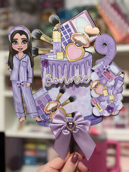 Lilac Makeup Cake Topper | Birthday Party | Personalised