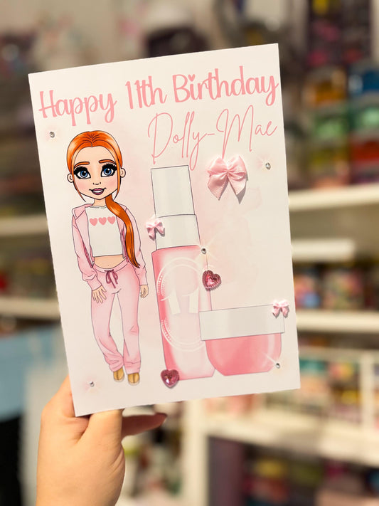 Sol Perfume Dolly Birthday Card | Personalised