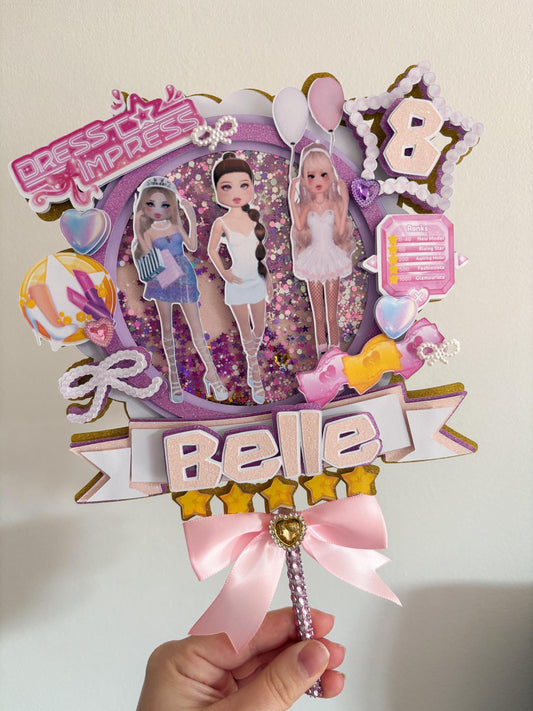 Dress To Impress Cake Topper | Birthday Party | Personalised | DTI | Girly