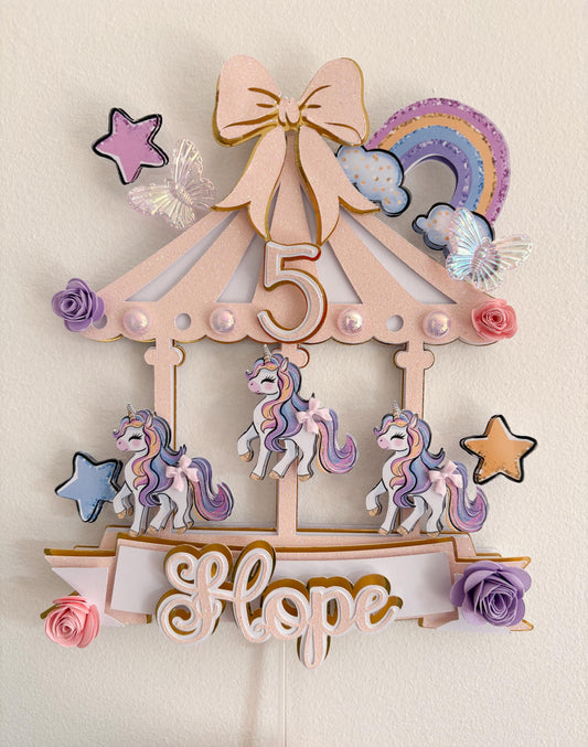 Magical Unicorn Cake Topper | Birthday Party | Personalised | Rainbows