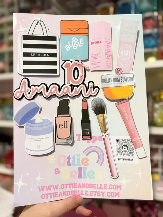 Makeup and Skincare inspired Cake Charms | Birthday Party | Personalised