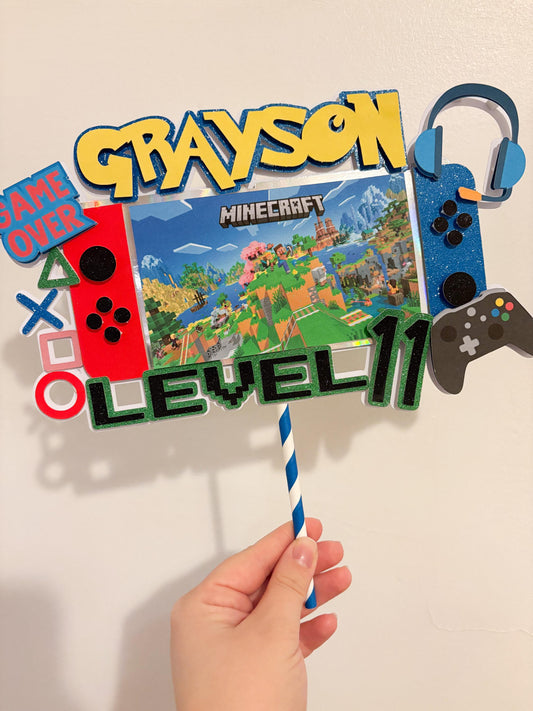 Gamer inspired Cake Topper | Birthday Party | Personalised