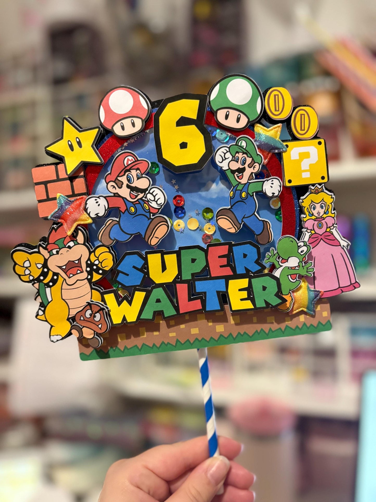 Super Bros Cake Topper | Birthday Party | Personalised