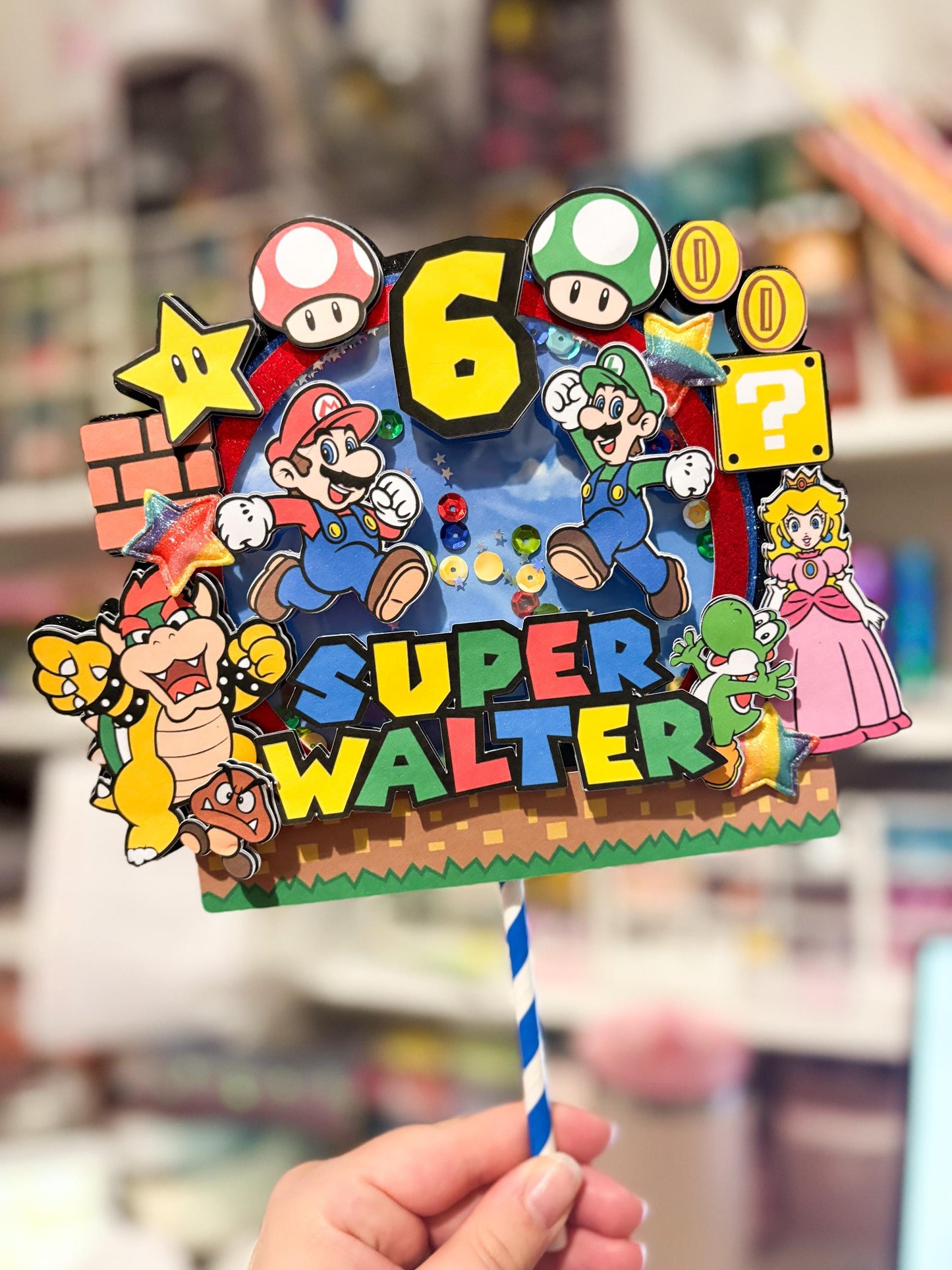 Super Bros Cake Topper | Birthday Party | Personalised