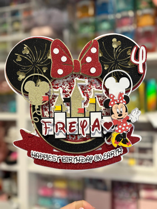 Magical Mouse inspired Cake Topper | Birthday Party | Personalised | Red and Black