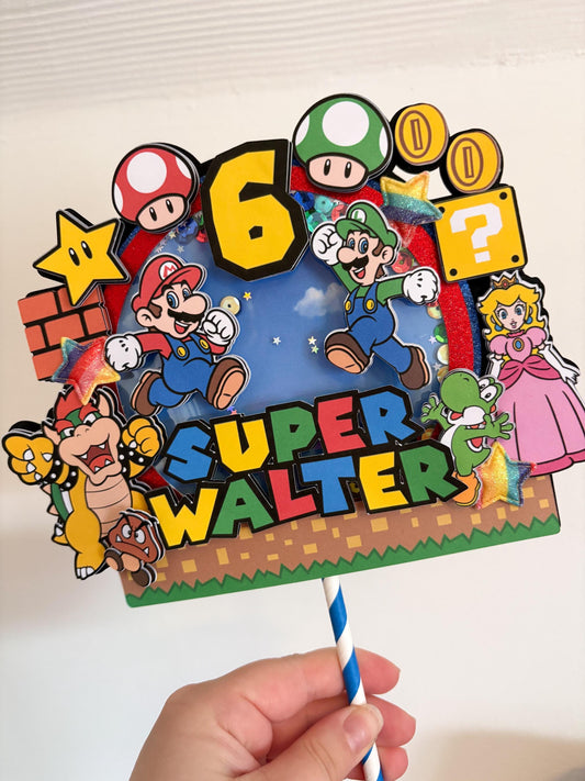 Super Bros Cake Topper | Birthday Party | Personalised