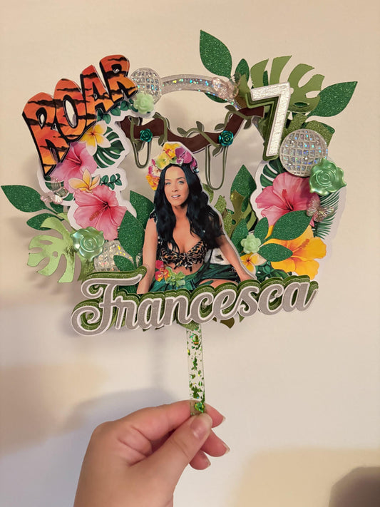 Katy P Roar inspired Cake Topper | Birthday Party | Personalised