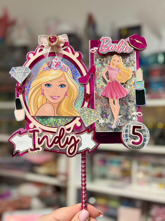Pink Fashion Doll Cake Topper | Birthday Party | Personalised | Girly