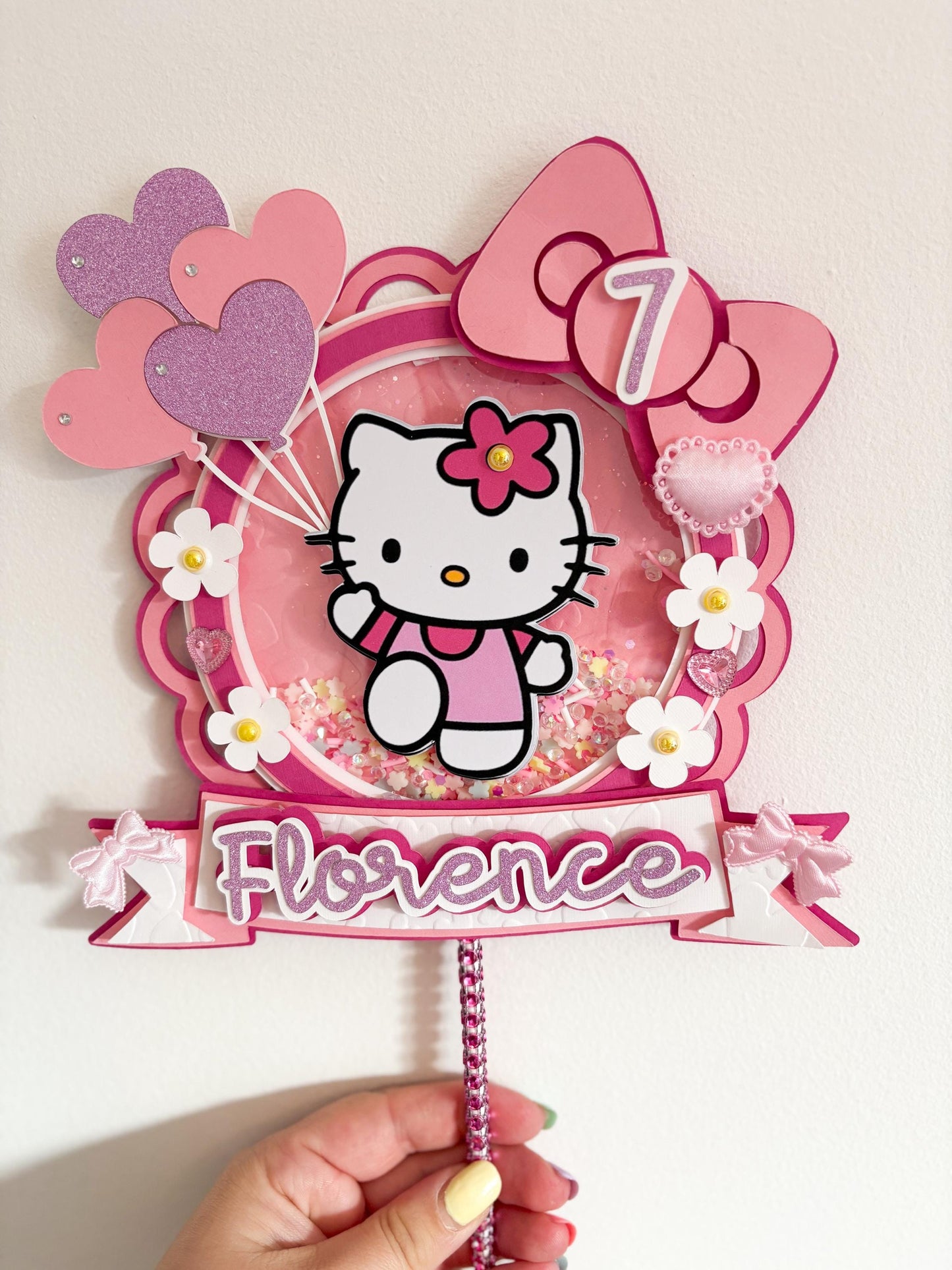 Pink Kitty Cake Topper | Birthday Party | Personalised | Girly