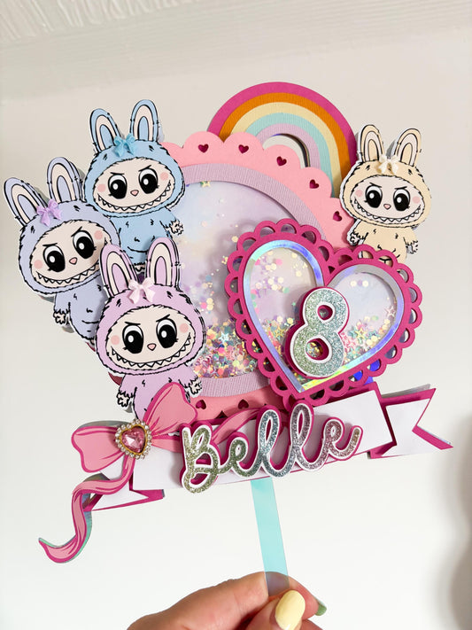 Labubu Cake Topper | Birthday Party | Personalised | Cupcake Toppers
