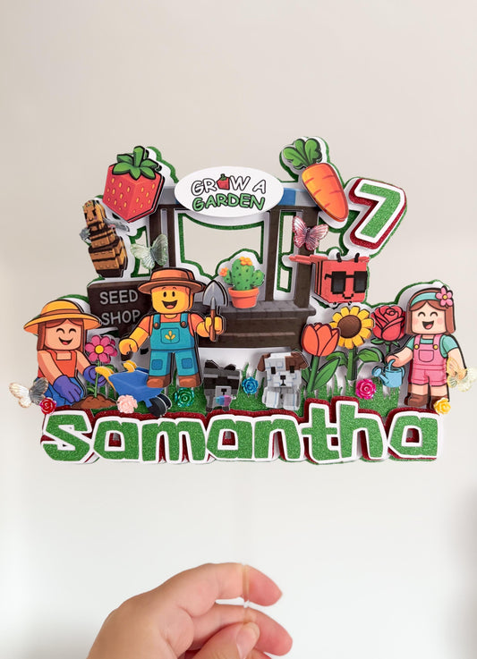 Grow A Garden Cake Topper | Birthday Party | Personalised