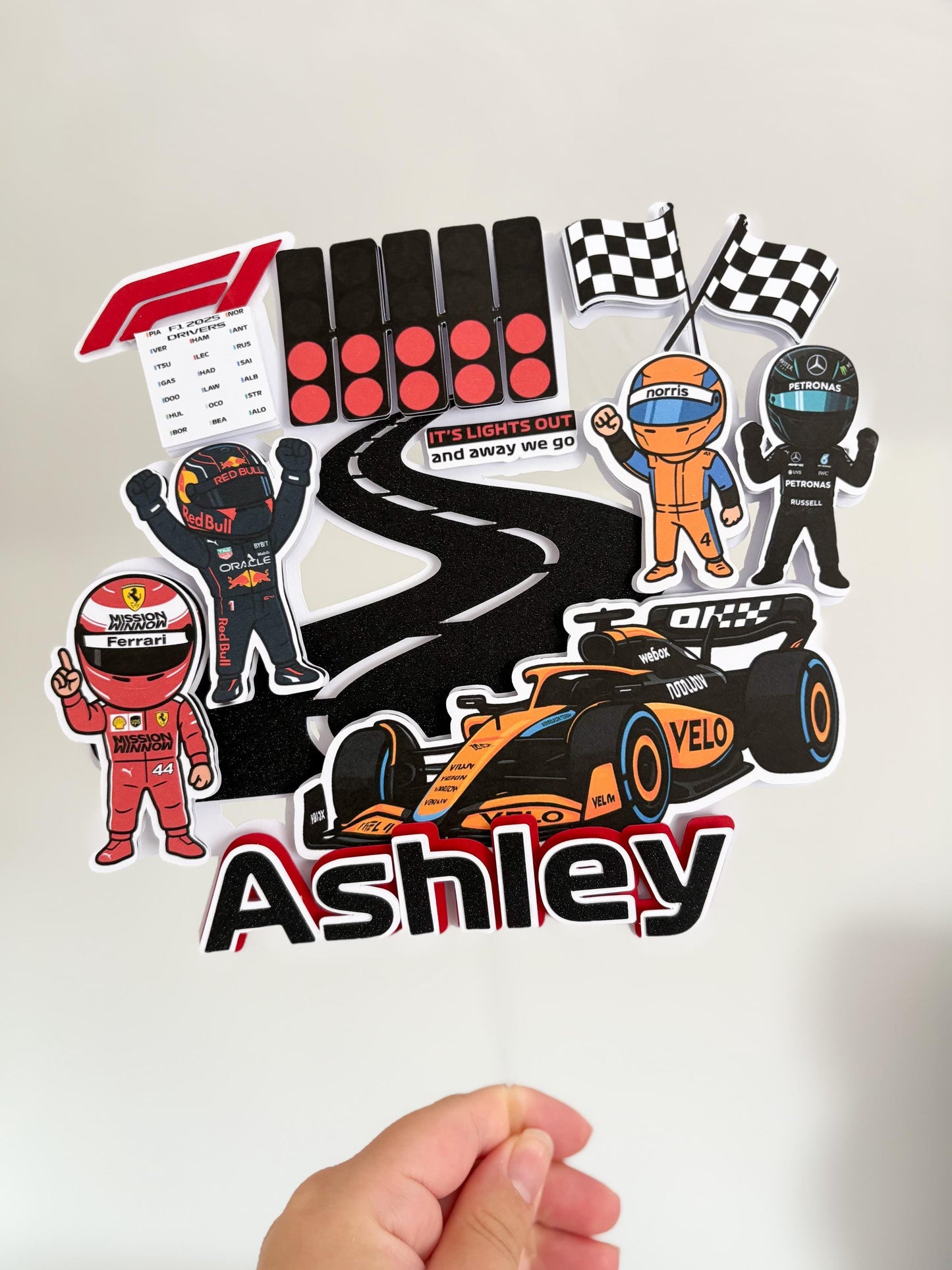 Racing Cars Cake Topper | Birthday Party | Personalised